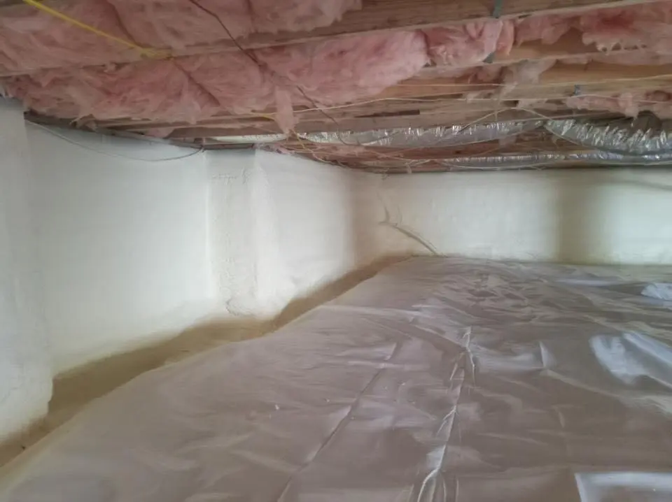 Crawl space encapsulation with closed-cell spray foam for Attic Insulation in Carteret